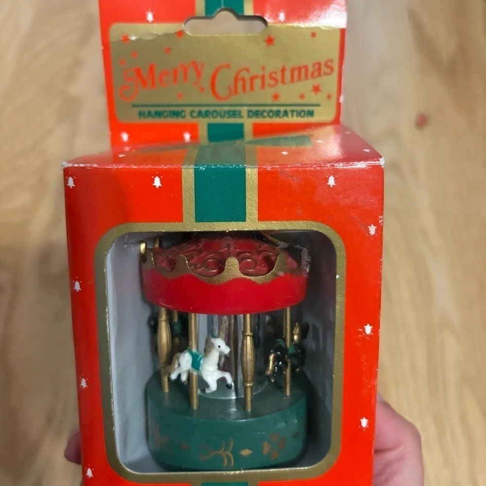 VINTAGE 90s Trim A Home Carousel Horses Christmas Ornament Collectible Tree NEW